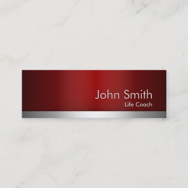 tarjeta de visita metalizado roja profesional del (Anverso)