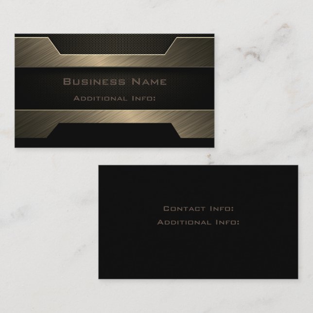 Tarjeta de visita Metalizado Sleek Gold (Anverso / Reverso)