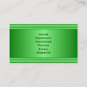Tarjeta de visita metalizado verde vibrante simple