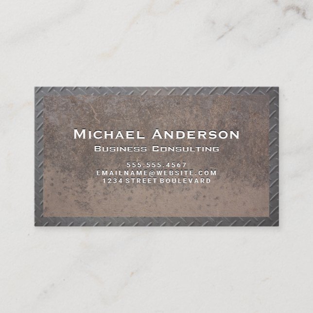 Tarjeta De Visita Metalizado y acero de derroche (Anverso)