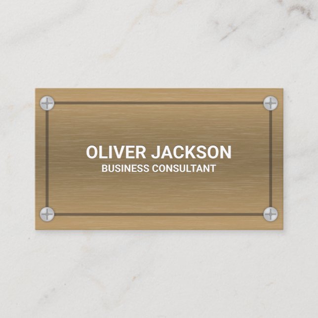 Tarjeta De Visita Metalizado y tornillos | Textura metálica (Anverso)