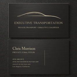 Tarjeta De Visita Metallic Executive Transport Black & Gold