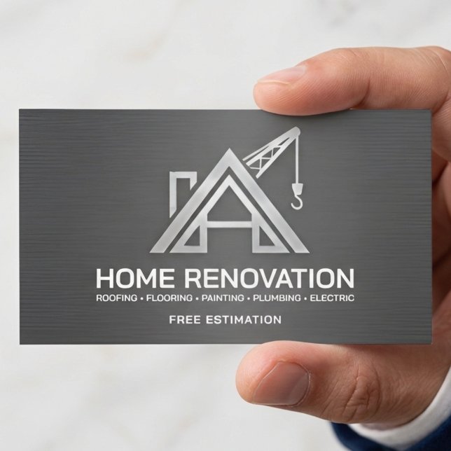 Tarjeta De Visita Metallic Home Renovation Structural Contractor (Subido por el creador)