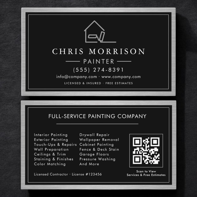 Tarjeta De Visita Metallic House Painter QR Code Painting  (Subido por el creador)