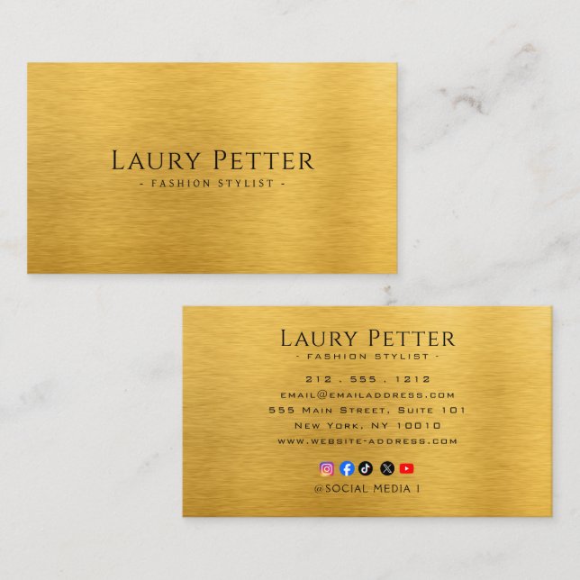 Tarjeta De Visita metallic look (Anverso / Reverso)