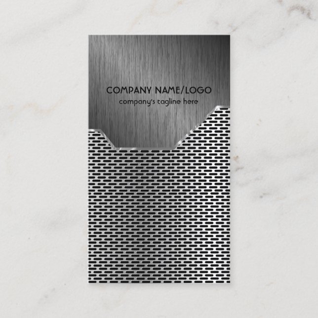 Tarjeta De Visita Metallic Mash and Brushed Steel  Business Card (Anverso)