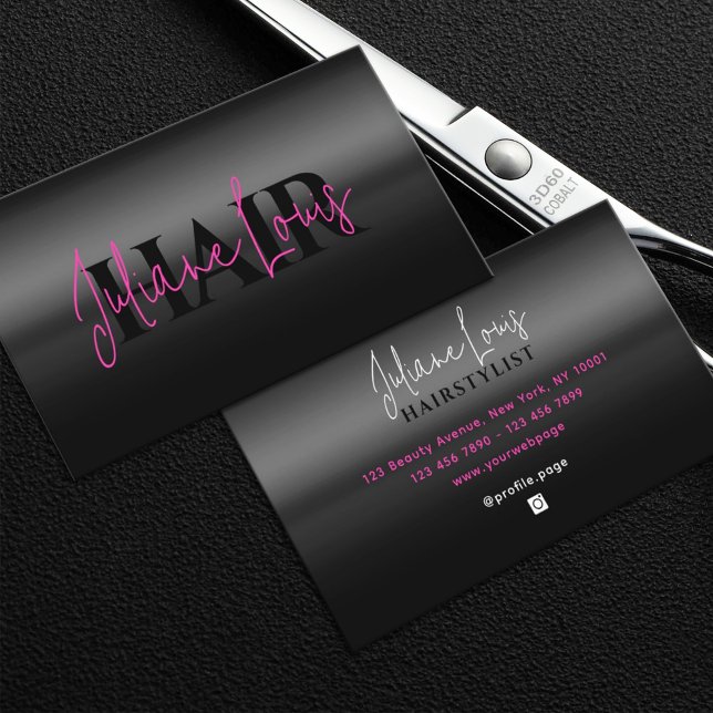 Tarjeta De Visita Metallic texture hairstylist Business Card (Subido por el creador)