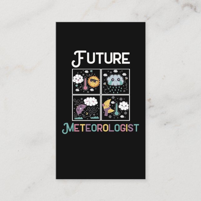Tarjeta De Visita Meteorología Niños Weatherman Meteorólogo Futuro (Anverso)