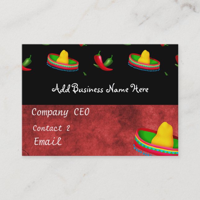 Tarjeta de visita MEXICANA de RESTAURANTE (Anverso)