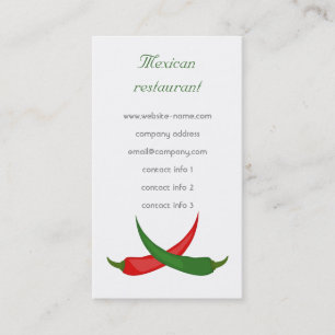Tarjeta de visita mexicana de restaurante