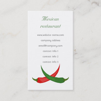 Tarjeta de visita mexicana de restaurante