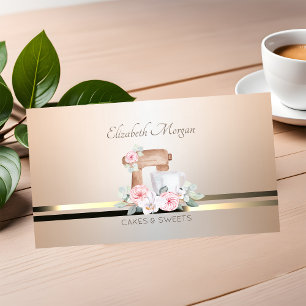 Tarjeta De Visita Mezcla elegante moderna Flores Panadería Luminosa 