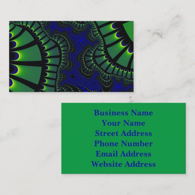 Tarjeta De Visita Mezcla verde y azul (Anverso / Reverso)