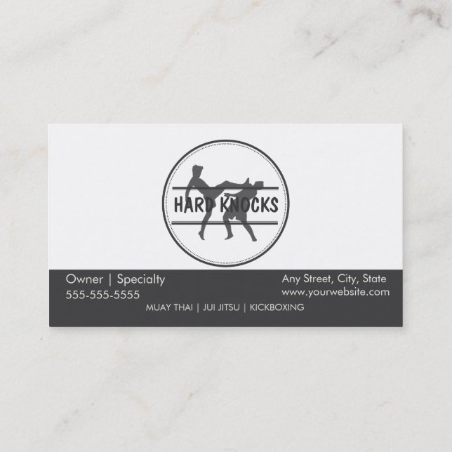 Tarjeta de visita mezclada de los artes marciales (Reverso)