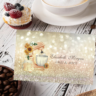 Tarjeta De Visita Mezclador de acuarela girasoles bokeh panadería 
