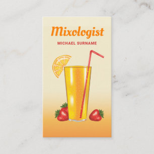 Tarjeta De Visita Mezclador De Bebidas Cítricas Tropicales Naranja B