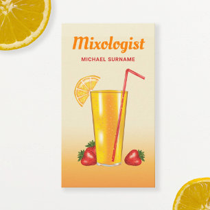 Tarjeta De Visita Mezclador De Bebidas Cítricas Tropicales Naranja B
