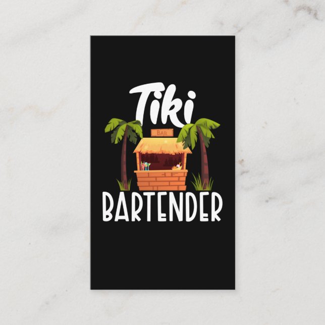Tarjeta De Visita Mezclador de bebidas tiki hawaiano bartender diver (Anverso)