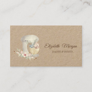 Tarjeta De Visita Mezclador de flores de pastelería de acuarela