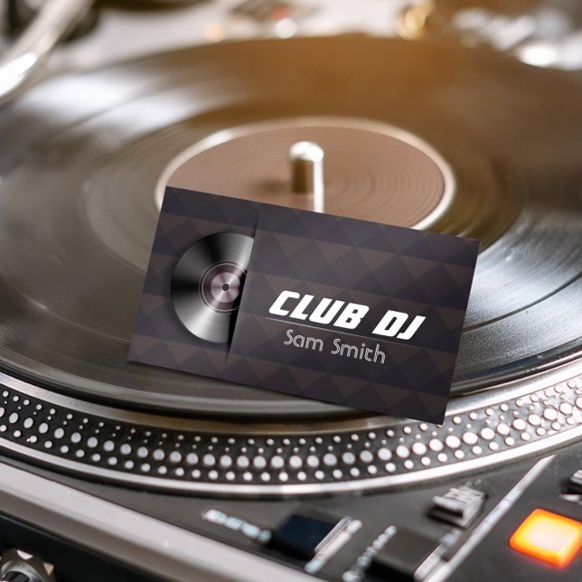Tarjeta De Visita Mezclador de grabador de vinilo moderno y elegante (Subido por el creador)