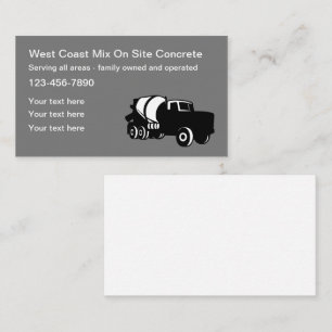 Tarjeta De Visita Mezclador de hormigón de construcción móvil