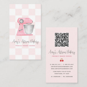 Tarjeta De Visita Mezclador de panadería de color rosa sonrosado Cód