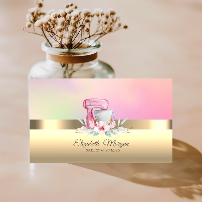 Tarjeta De Visita Mezclador de Pastel Profesional Elegante Florería  (Subido por el creador)