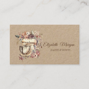 Tarjeta De Visita Mezclador floral chic profesional