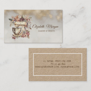 Tarjeta De Visita Mezclador floral chic profesional oro