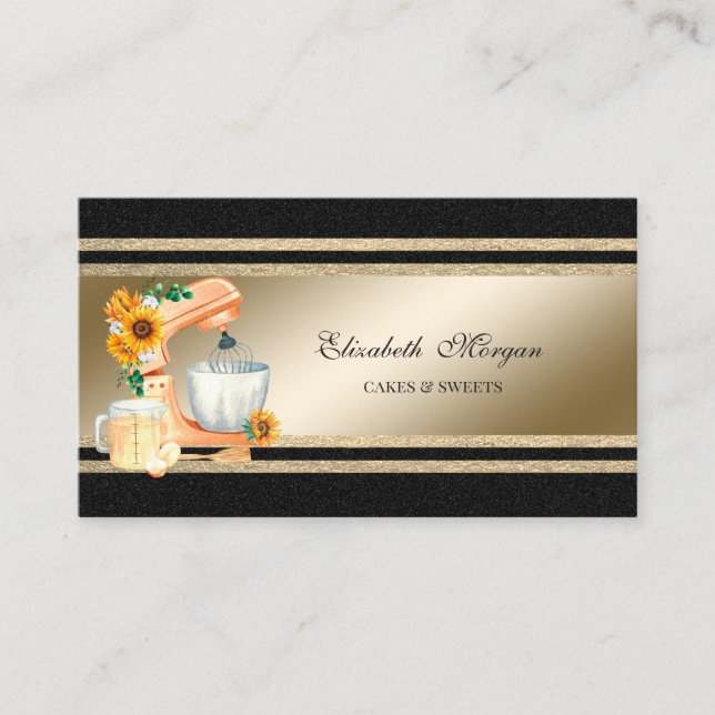 Tarjeta De Visita Mezclador floral elegante de rayas Purpurinoso de  (Anverso)