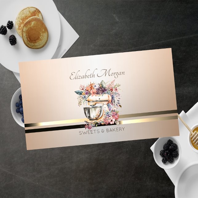 Tarjeta De Visita Mezclador floral elegante profesional de luminosa (Subido por el creador)