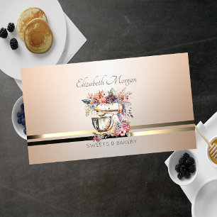 Tarjeta De Visita Mezclador Floral Luminoso Profesional Elegante