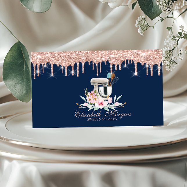 Tarjeta De Visita Mezclador Flores Purpurina gotea marina de panader (Subido por el creador)