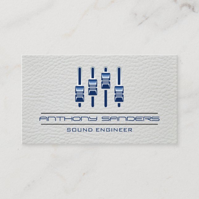 Tarjeta De Visita Mezclador | Fondo de cuero (Anverso)