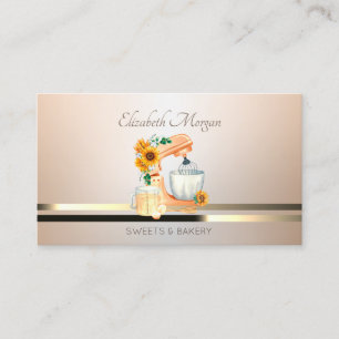 Tarjeta De Visita Mezclador luminoso profesional elegante de girasol