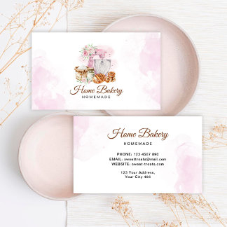 Tarjeta De Visita Mezclador rosa Panadería de Pan de Sourdough