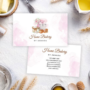 Tarjeta De Visita Mezclador rosa Panadería de Pan de Sourdough