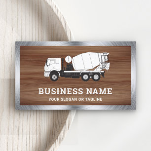 Tarjeta De Visita Mezcladora de hormigón con estampado de madera mar