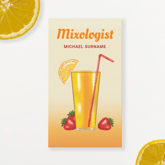 Tarjeta De Visita Mezclólogo de bebidas de cítricos tropicales naran (Subido por el creador)