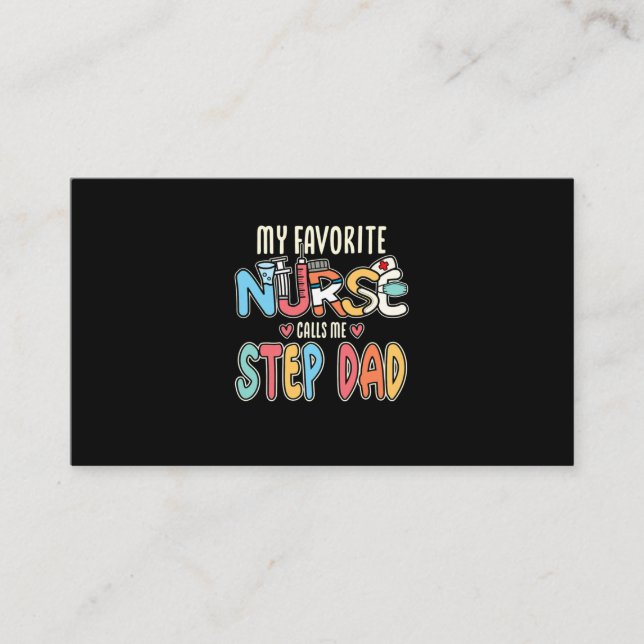 Tarjeta De Visita Mi enfermera favorita me llama papá a paso (Anverso)