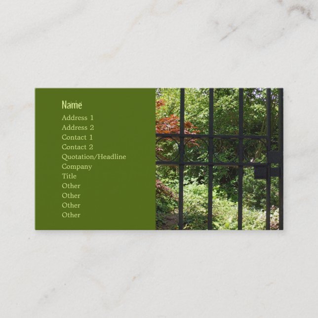 Tarjeta De Visita Mi jardín secreto (Anverso)