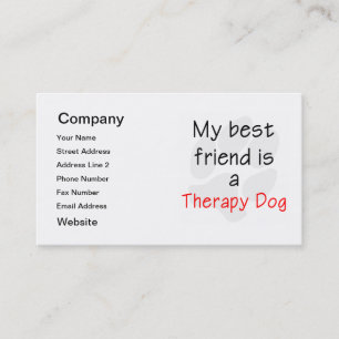 Tarjeta De Visita Mi mejor amigo es un perro de la terapia