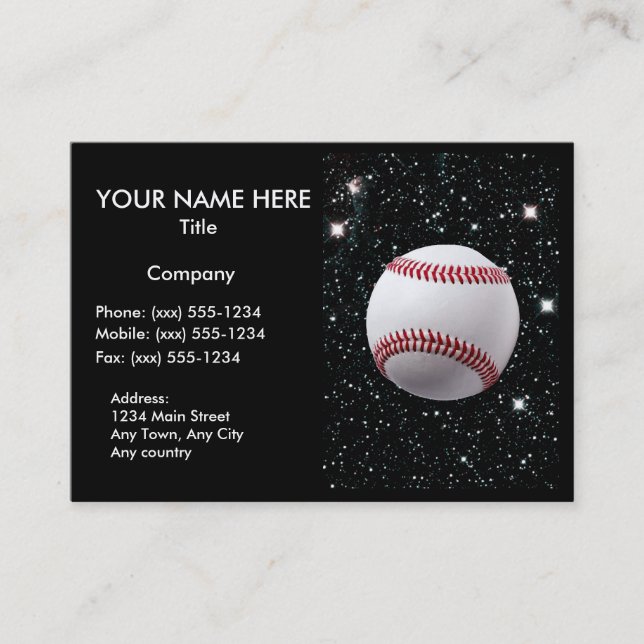Tarjeta De Visita MI MUNDO: BÉISBOL (para los profesionales del (Anverso)