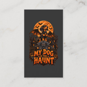 Tarjeta De Visita Mi Perro Es El Fantasma Dachshund Halloween Alas d