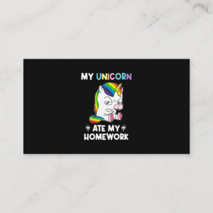Tarjeta De Visita Mi unicornio comió mi casa graciosamente de vuelta