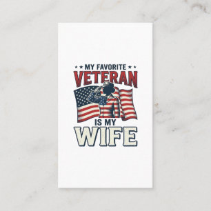 Tarjeta De Visita Mi Veterano Favorito Es Mi Esposa Camiseta Patriót