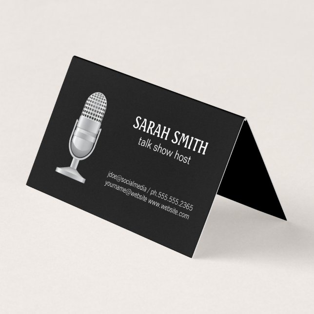 Tarjeta De Visita Mic | Blogger | Host de podcast (Anverso)
