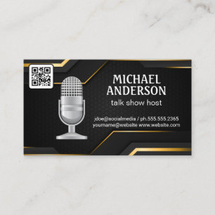 Tarjeta De Visita Mic   Host de podcast   Código QR