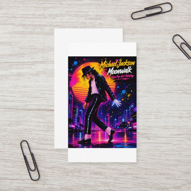 Tarjeta De Visita Michael Jackson Moonwalk Rey del Pop Tributo Retro (Anverso/Reverso In Situ)