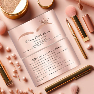 Tarjeta De Visita Microblade Rosa de la ceja de la vista